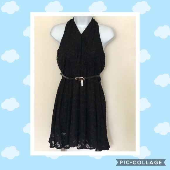 Candie's Dresses & Skirts - NWT! Candie’s Black Gauze Surplice Halter Dress Candie's Dresses & Skirts - NWT! Candie’s Black Gauze Surplice Halter Dress